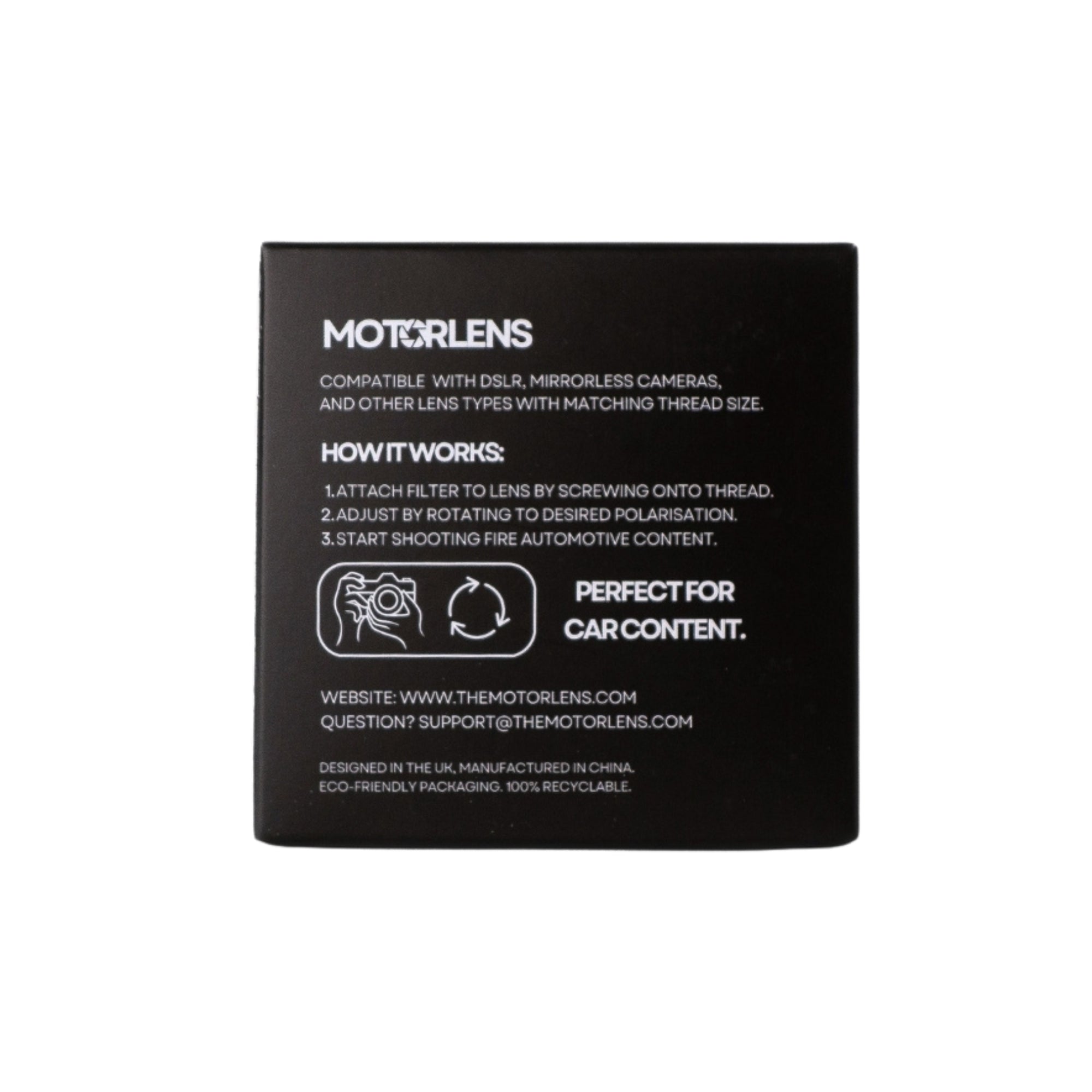 MotorLens PRO Polarising Filter For Camera